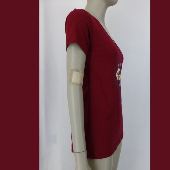 NWT 49ers V-Neck Cranberry Color Top - Picture 2 of 13